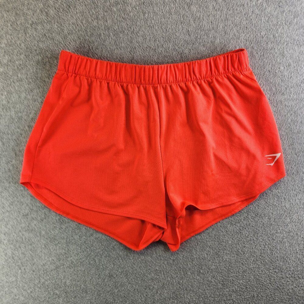 Gymshark Shorts Womens L Fluorescent Pink Mesh Training Pull On Gym Workout